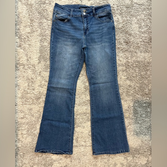 D. Jeans Classic Blue Denim Pants Bootcut Jeans Flare Western Wide Leg Size 12 - Picture 2 of 4